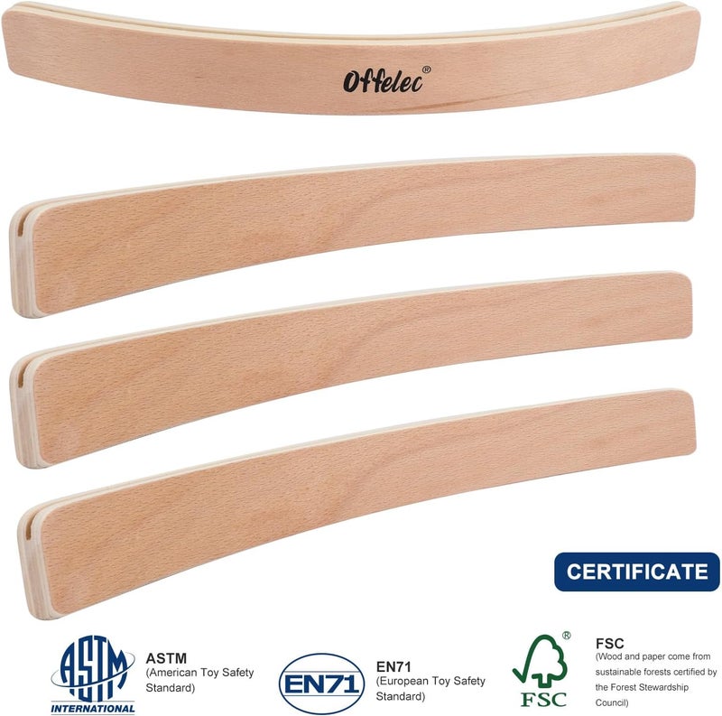 Offelec Set of 4 Playing Card Holders - Holds Standard Size Cards - Wooden Curved Playing Card Holder Racks Tray Set for Kids Adults Seniors, Non Slip Wood Card Deck Holders for Strategy Card Games - Image 3